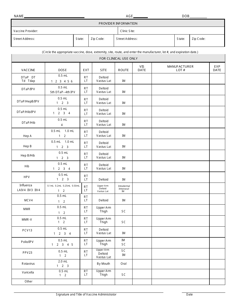 Form IMM-51 Vaccine Documentation / Consent Form - Kansas, Page 2