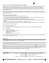 Form FTB705 Innocent Joint Filer Relief Request - California, Page 2