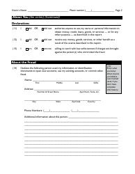Identity Theft Victim&#039;s Complaint and Affidavit Form (Ftc Identity Theft Report), Page 2