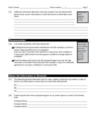 Identity Theft Victim&#039;s Complaint and Affidavit Form (Ftc Identity Theft Report), Page 3