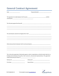 &quot;General Contract Agreement Template&quot;