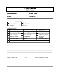 Document preview: Daily Physical Therapy Notes Template