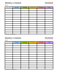 &quot;Multicolor Weekly Schedule Template&quot;