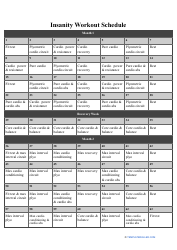 Document preview: Insanity Workout Schedule