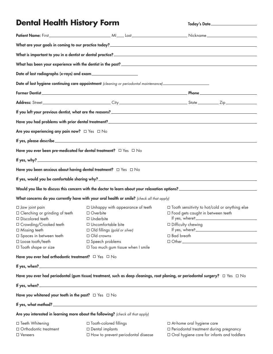 Dental Health History Form Fill Out Sign Online And Download PDF Templateroller