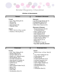 Bridal Registry Checklist Template