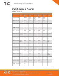 Daily Schedule Planner Template - Texas