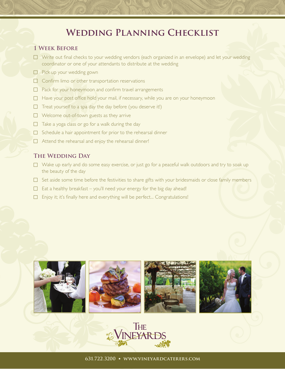 Wedding Planning Checklist Template - the Vineyards, Page 4