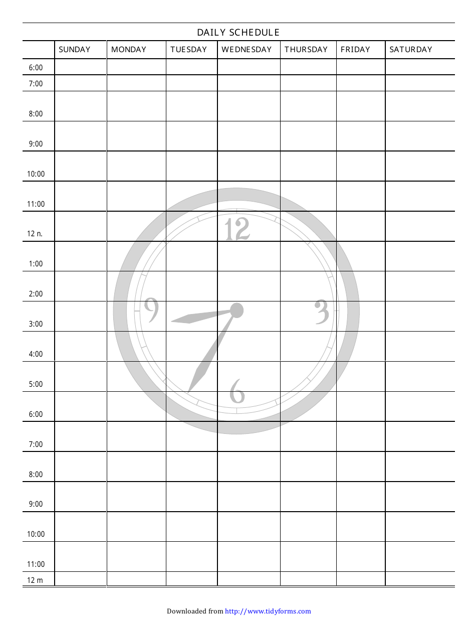Clock Crowded Square Time Schedule Template