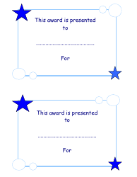 Document preview: Award Certificate Template - Blue