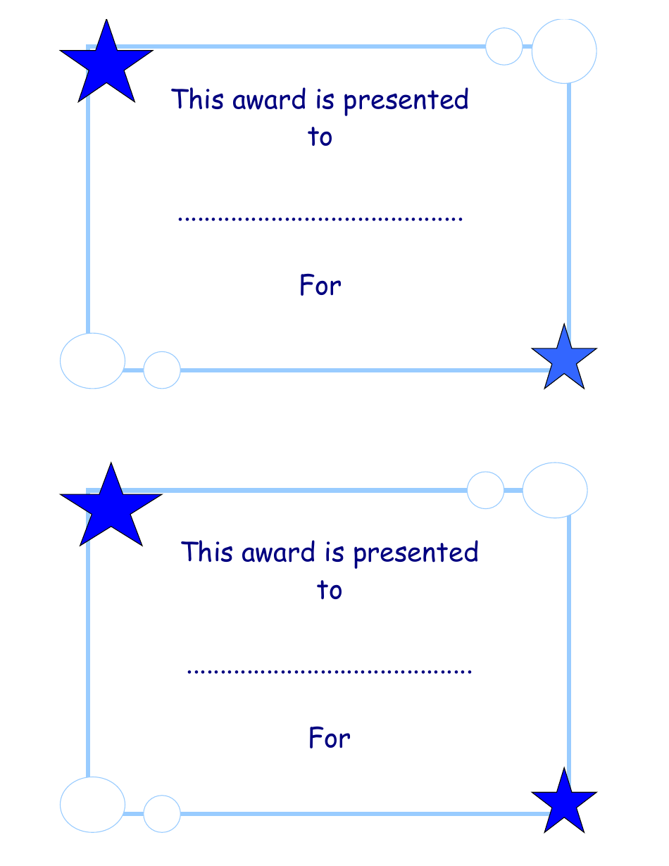 Award Certificate Template, Page 1
