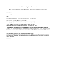 Document preview: Sample Letter of Application for Scholarship