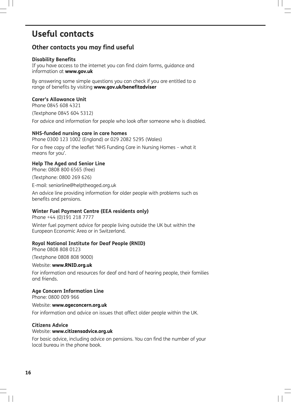 Form BR1 State Pension Claim Form - Born Before 6 April in 1951 (Men) or 1953 (Women) - United Kingdom, Page 16