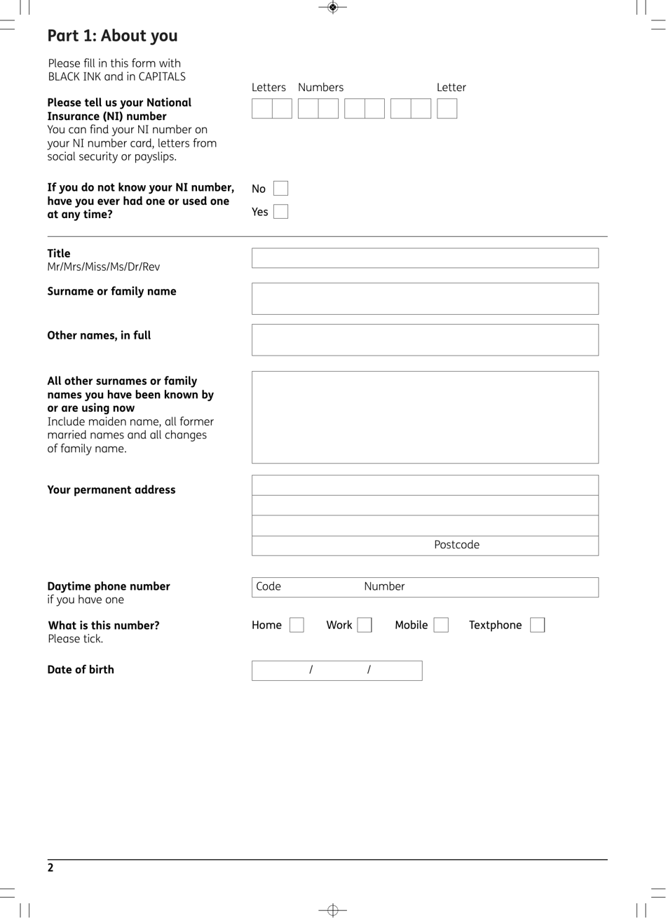 Form BR1 State Pension Claim Form - Born Before 6 April in 1951 (Men) or 1953 (Women) - United Kingdom, Page 18