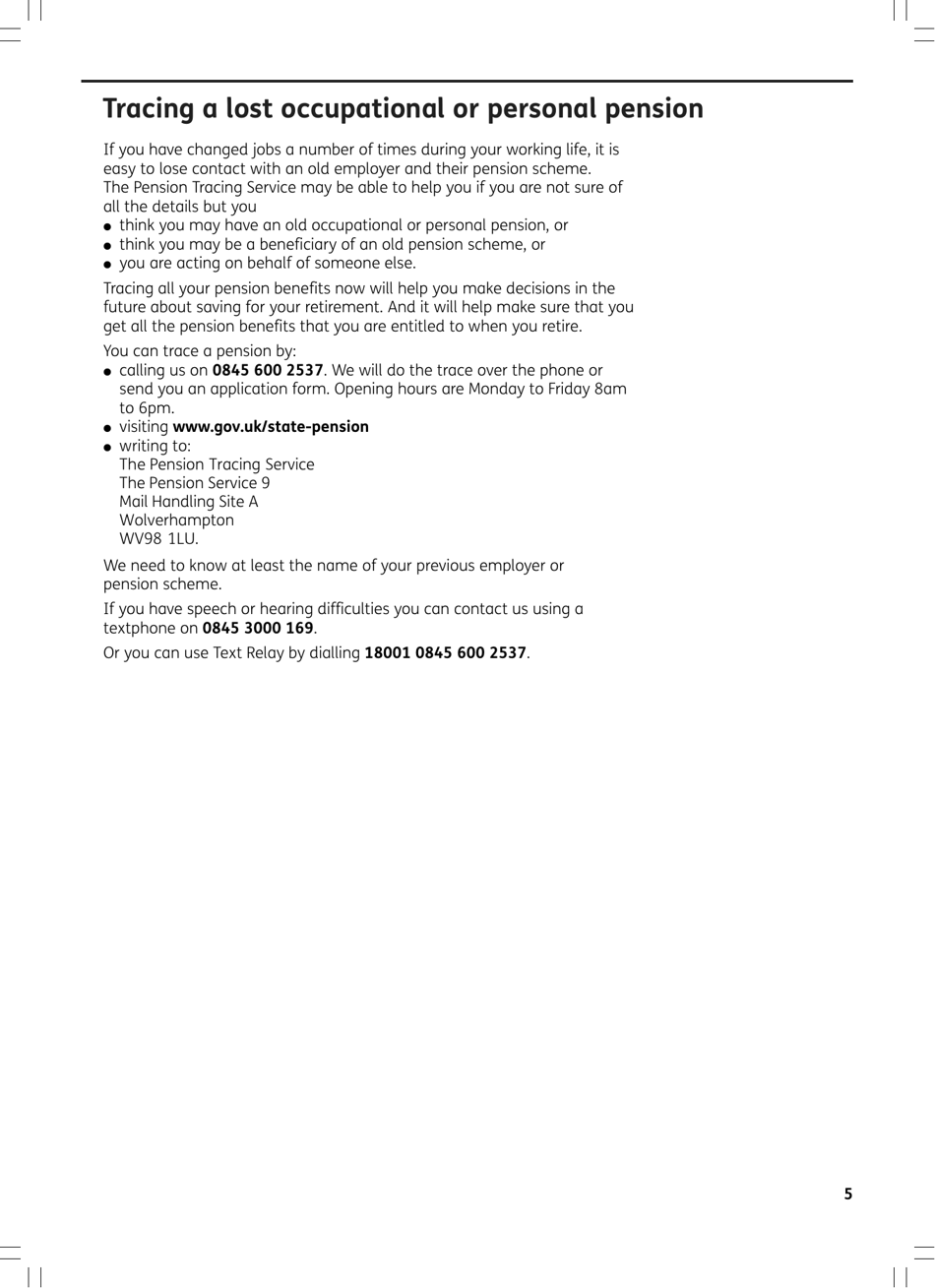 Form BR1 State Pension Claim Form - Born Before 6 April in 1951 (Men) or 1953 (Women) - United Kingdom, Page 5