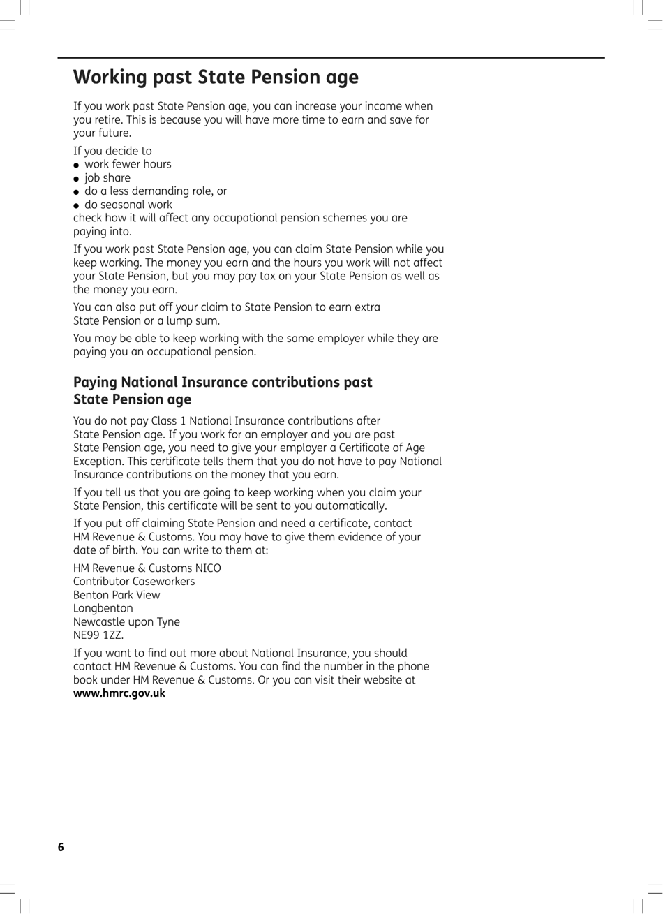 Form BR1 State Pension Claim Form - Born Before 6 April in 1951 (Men) or 1953 (Women) - United Kingdom, Page 6
