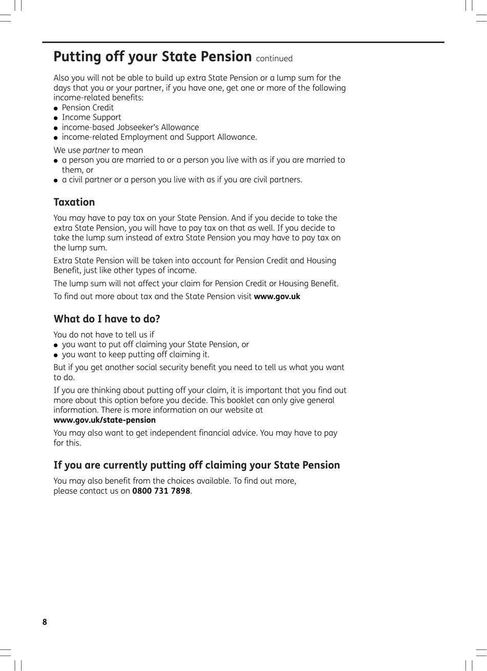 Form BR1 State Pension Claim Form - Born Before 6 April in 1951 (Men) or 1953 (Women) - United Kingdom, Page 8