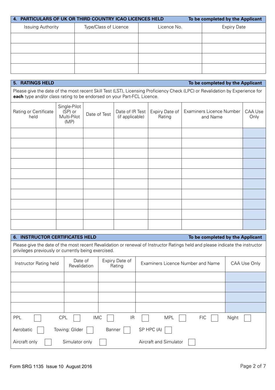 Form SRG1135 Application for the Revalidation or Renewal of an Instructor Certificate in Accordance With Part-Fcl - United Kingdom, Page 2