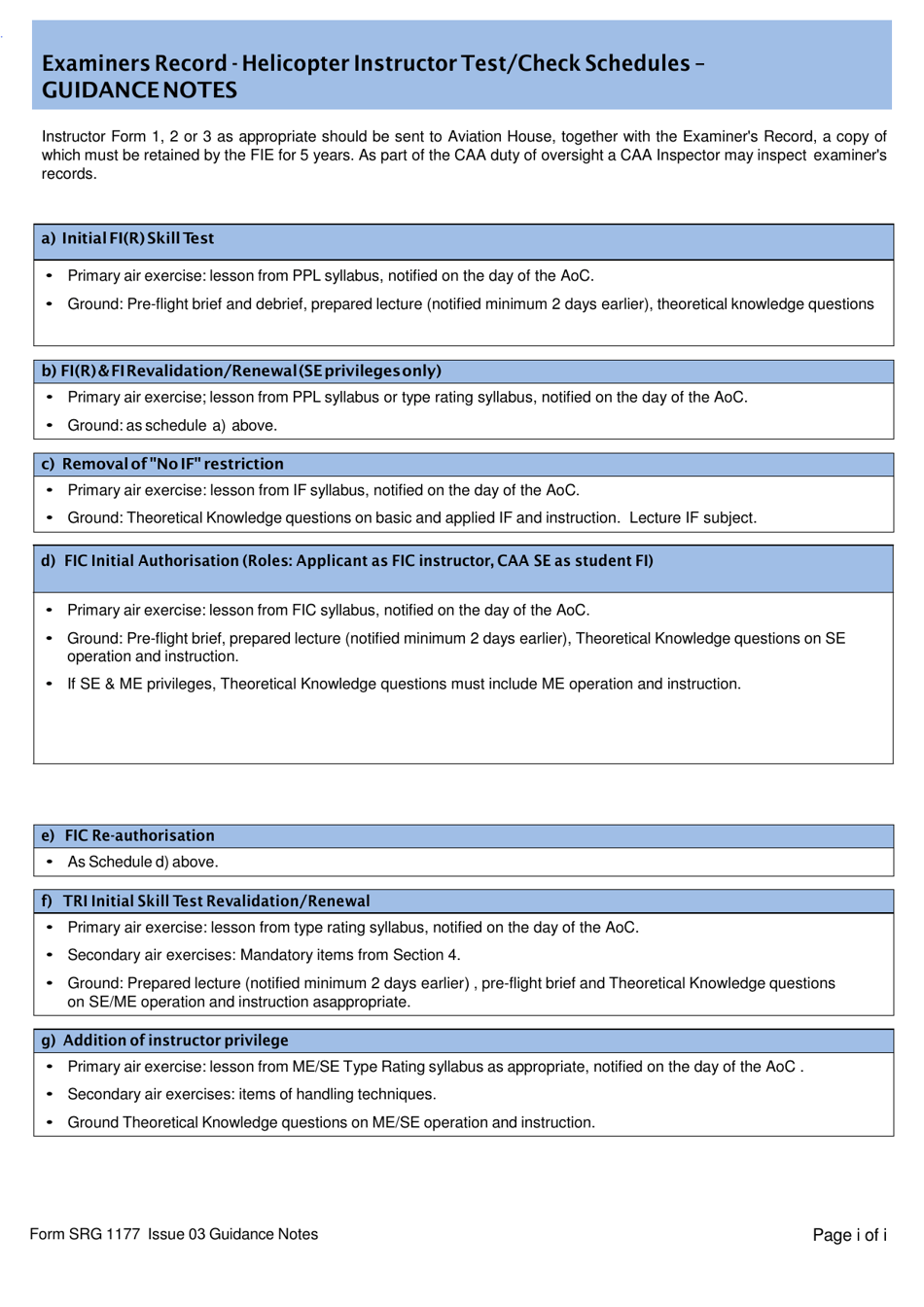 Form SRG1177 Examiners Record - Fi / Tri / Iri / Sfi / Sti (H) Assessment of Competence - United Kingdom, Page 4