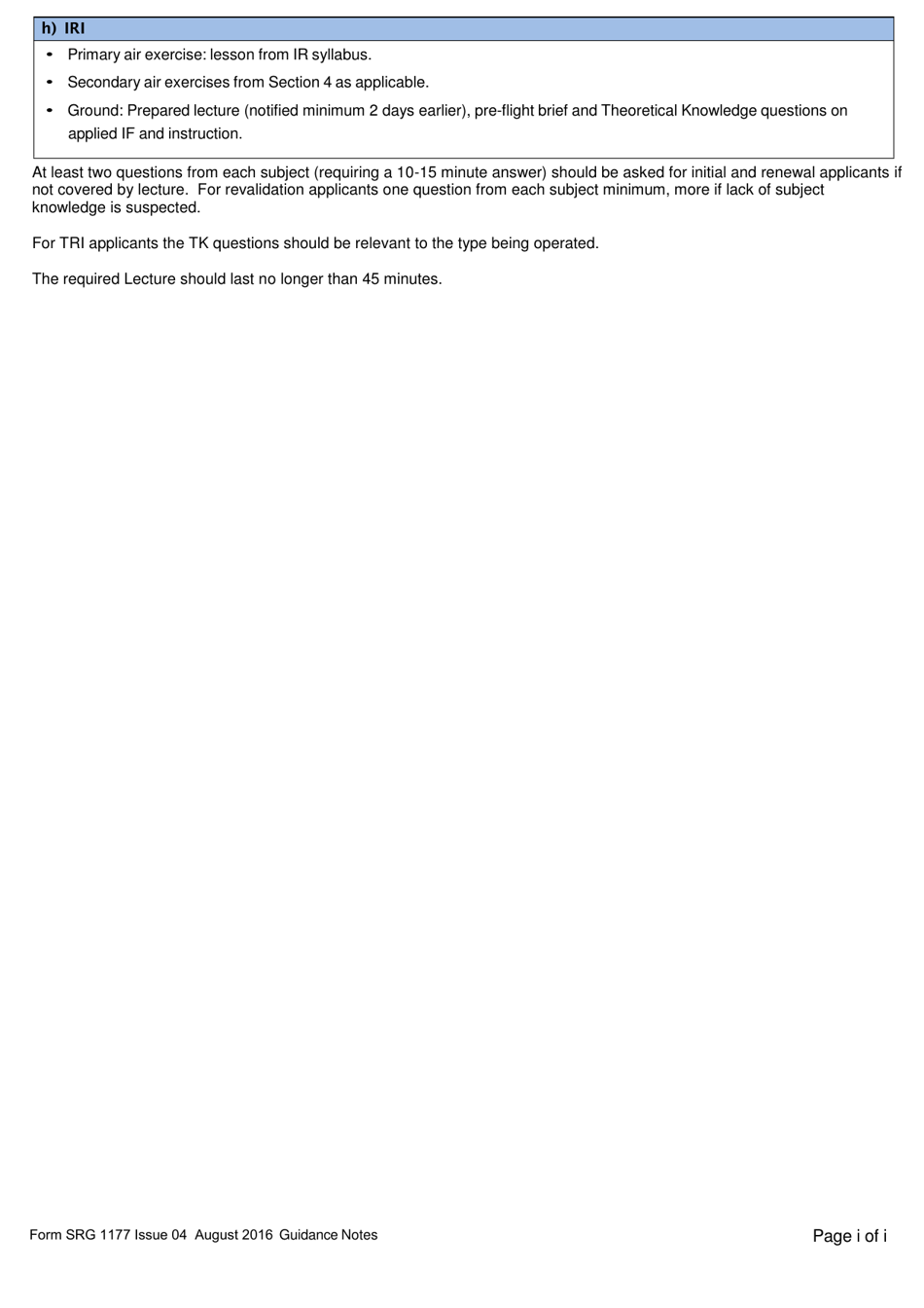 Form SRG1177 Examiners Record - Fi / Tri / Iri / Sfi / Sti (H) Assessment of Competence - United Kingdom, Page 5