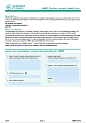 Form ChV1 Hmrc Charities Change of Details Form - United Kingdom
