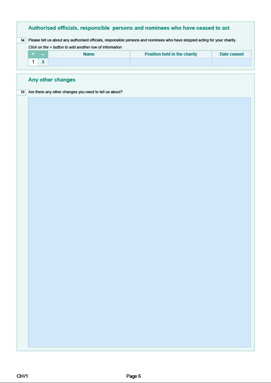 Form ChV1 Hmrc Charities Change of Details Form - United Kingdom, Page 6