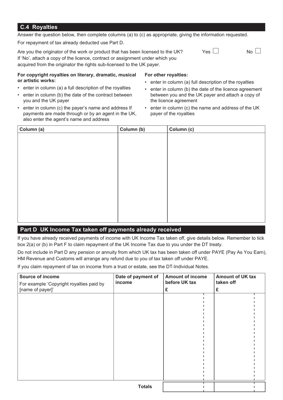 Form DT-INDIVIDUAL Double Taxation Treaty Relief - United Kingdom, Page 5