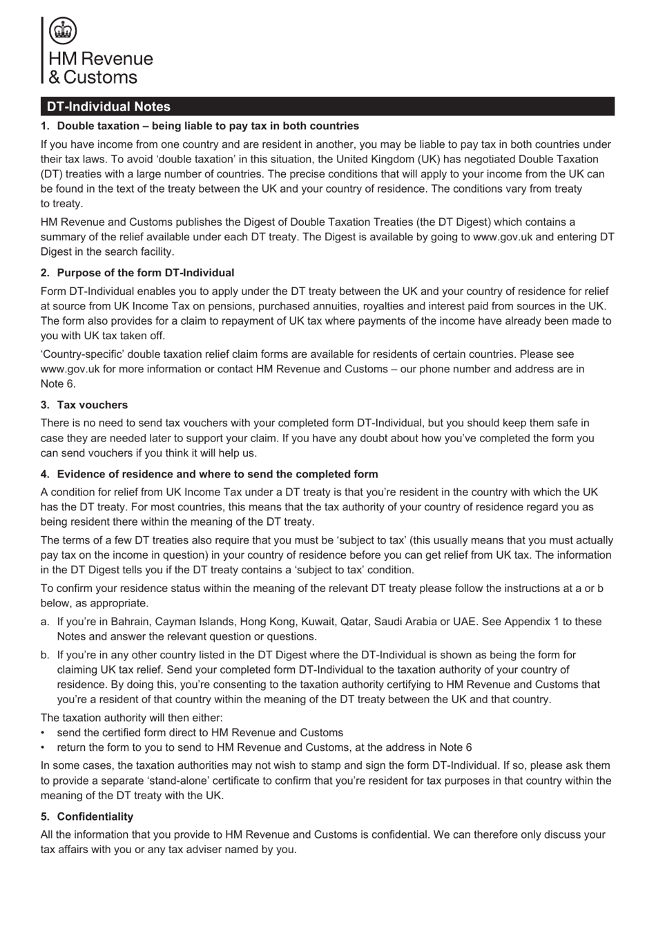 Form DT-INDIVIDUAL Double Taxation Treaty Relief - United Kingdom, Page 7