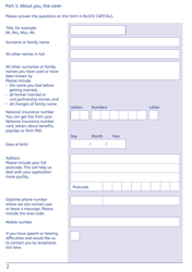 Form CC1 Carer&#039;s Credit Application Form - United Kingdom, Page 2