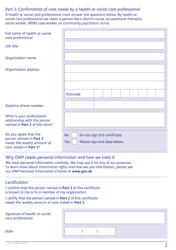 Form CC1 HSCP Carer&#039;s Credit Care Certificate - United Kingdom, Page 2
