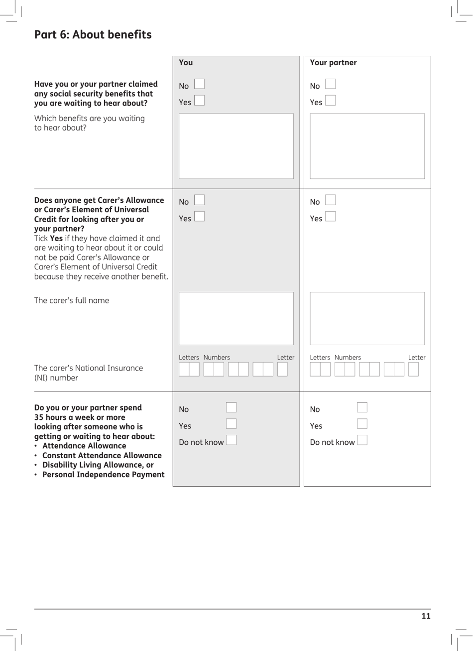 Form PC1 Pension Credit Claim Form - United Kingdom, Page 11