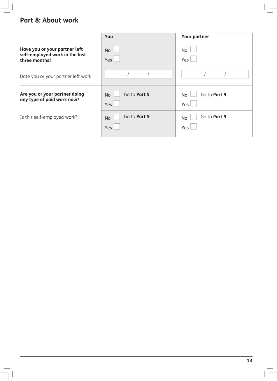 Form PC1 Pension Credit Claim Form - United Kingdom, Page 13