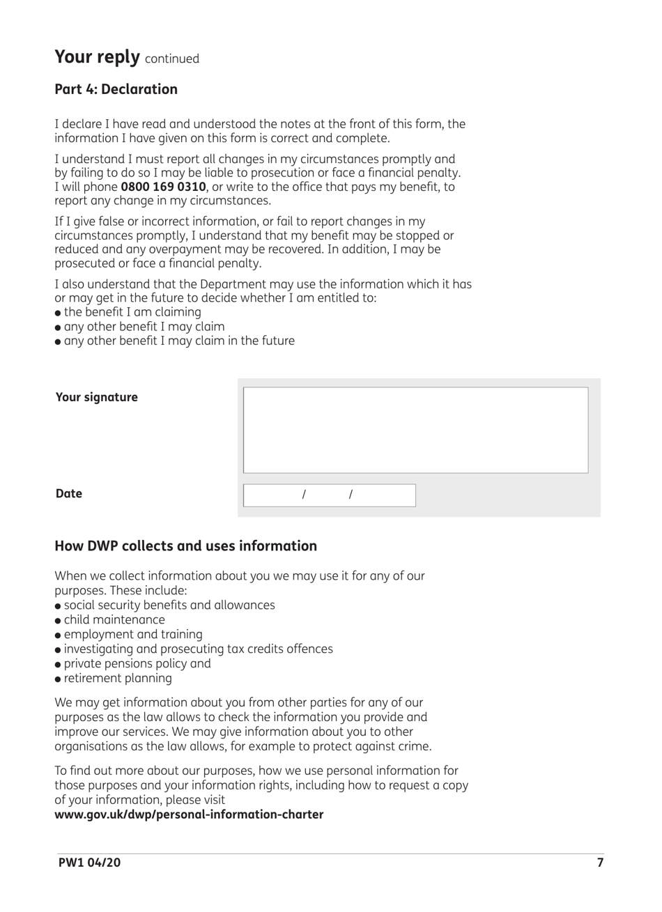 Form PW1 Permitted Work - United Kingdom, Page 7