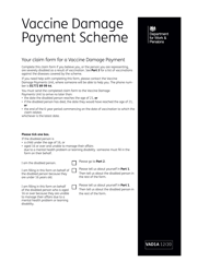 Document preview: Form VAD1A Vaccine Damage Payment Claim Form - United Kingdom
