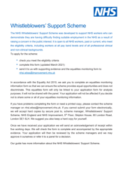 Whistleblowers&#039; Support Scheme Application Form - United Kingdom