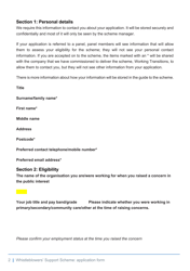 Whistleblowers&#039; Support Scheme Application Form - United Kingdom, Page 2