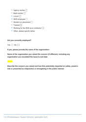 Whistleblowers&#039; Support Scheme Application Form - United Kingdom, Page 3