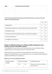 Whistleblowers&#039; Support Scheme Application Form - United Kingdom, Page 6