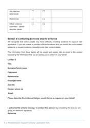 Whistleblowers&#039; Support Scheme Application Form - United Kingdom, Page 7