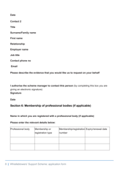 Whistleblowers&#039; Support Scheme Application Form - United Kingdom, Page 8