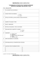 Document preview: Appendix 5.11 Transmission of Protectively Marked Hardware Method of Movement and Security Plan - United Kingdom