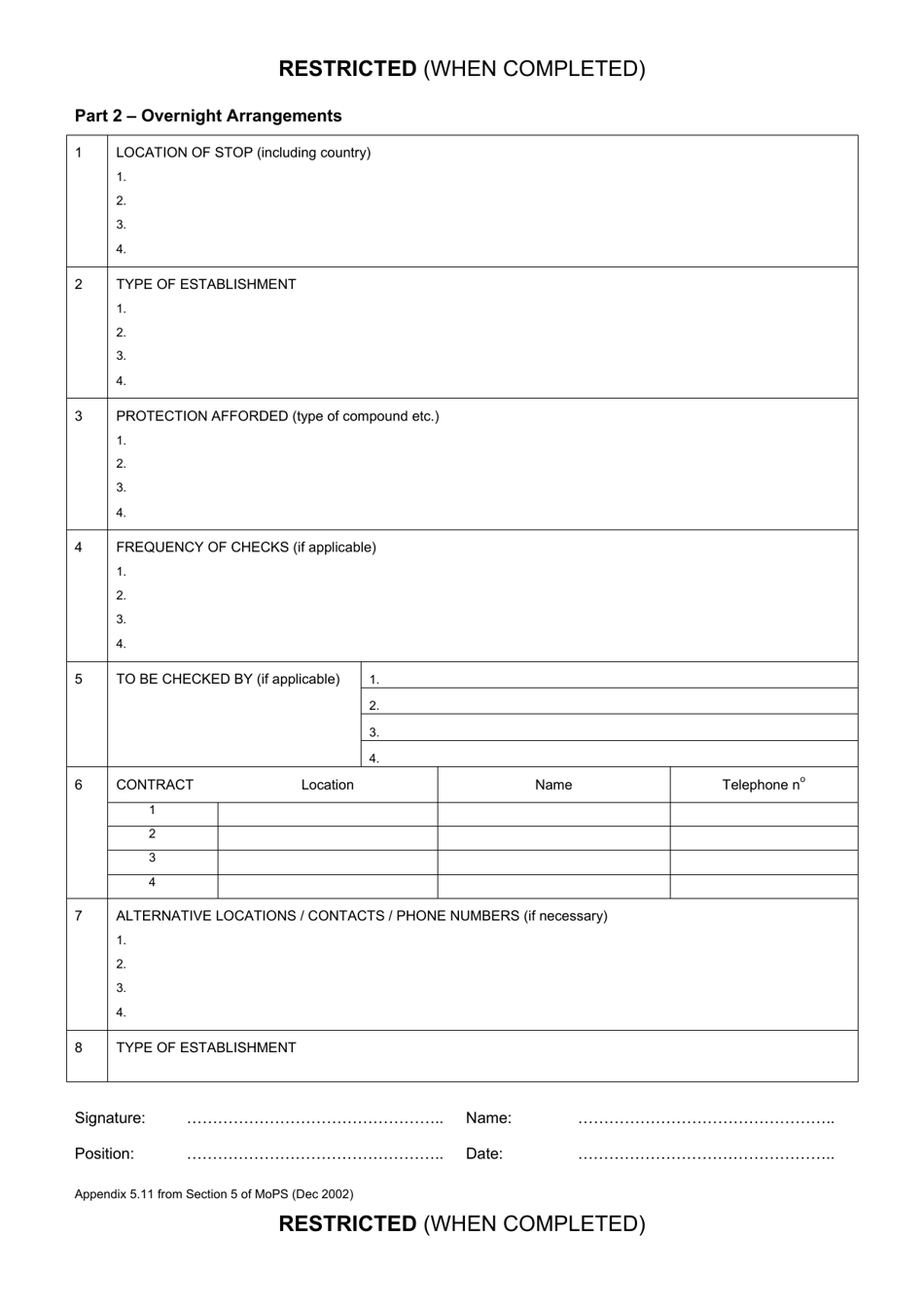 Appendix 5.11 Transmission of Protectively Marked Hardware Method of Movement and Security Plan - United Kingdom, Page 3