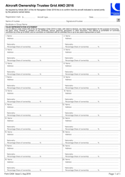 Document preview: Form CA04 Aircraft Ownership Trustee Grid Ano 2016 - United Kingdom