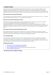 Form CPG3200A Application to Amend Existing Foreign Registered Aircraft Permit Under Article 250 of the Air Navigation Order 2016 - Ad-Hoc or Charter Permit - United Kingdom, Page 2