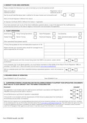 Form CPG3202 Application for a Foreign Registered Aircraft Permit Under Article 222 of the Air Navigation Order 2016 - Aerial Work Permit - United Kingdom, Page 2