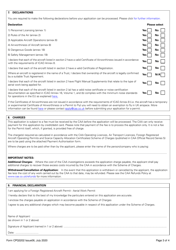Form CPG3202 Application for a Foreign Registered Aircraft Permit Under Article 222 of the Air Navigation Order 2016 - Aerial Work Permit - United Kingdom, Page 3