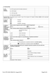 Form CPG3204 United Kingdom Third Country Operator Certificate (Full) - United Kingdom, Page 2