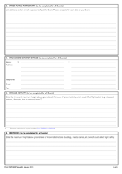Form DAP1920F Request for Airspace Coordination and Notification - Flypasts - United Kingdom, Page 2