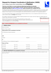 Form SRG1720D Request for Airspace Coordination &amp; Notification (1920d) - United Kingdom
