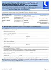 Document preview: Form SRG1013B Application for Approval to Conduct on the Job Training (Ojt) Within a Foreign Organisation Approval (In Accordance With the Requirements of Part-66 Appendix Iii) - United Kingdom